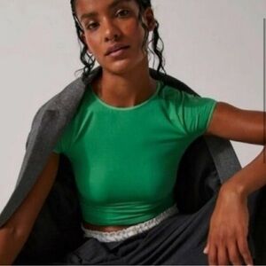 Free People Cap Sleeve Seamless Cami in Green. Size XS